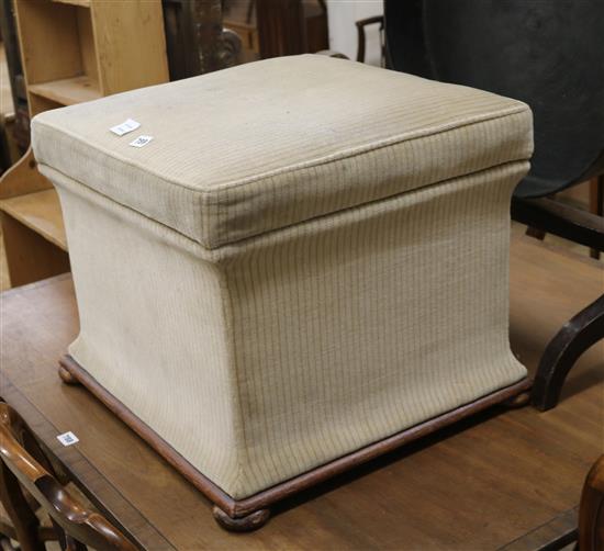 A Victorian mahogany framed square section ottoman stool W.56cm